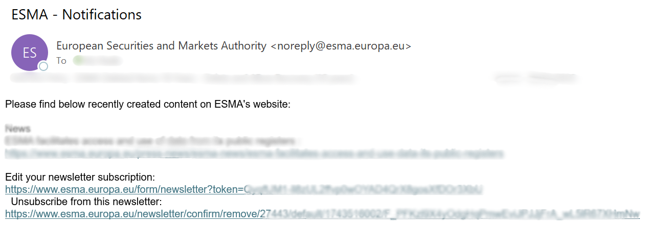 Notifications amendments